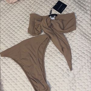 Pecan mariko self tie bikini from Jluxlabel